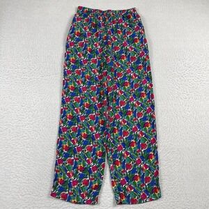 Russ Petites Floral Pants Womens 6P Multicolor Tulip Print High Waist‎ Wide Leg